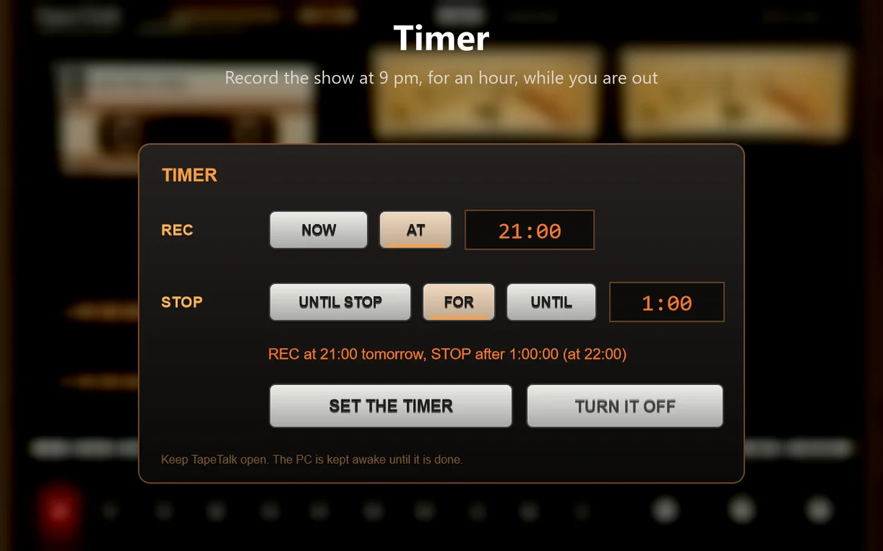 Record on your time
